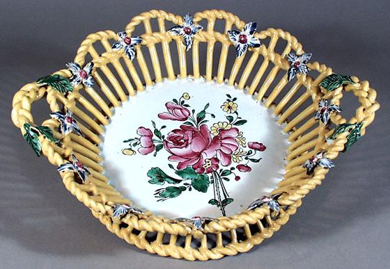 Sinceny Faience Yellow Ground Basket