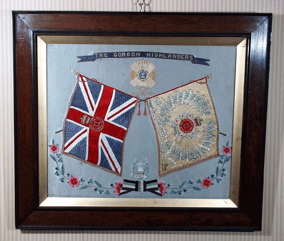 Silkwork Picture made for the Gordon Regiment