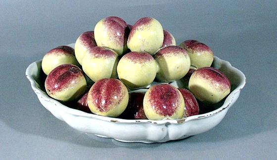 French Faience Tromp L'oeil Bowl Of Plums