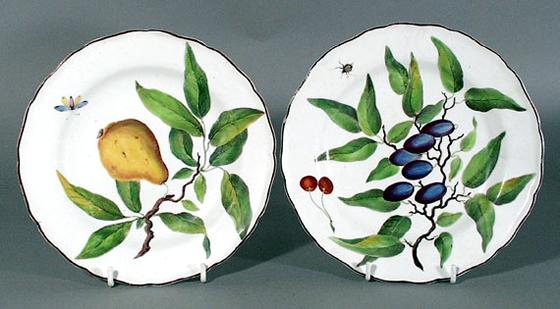 Rare Pair of Porcelain Dessert Dishes