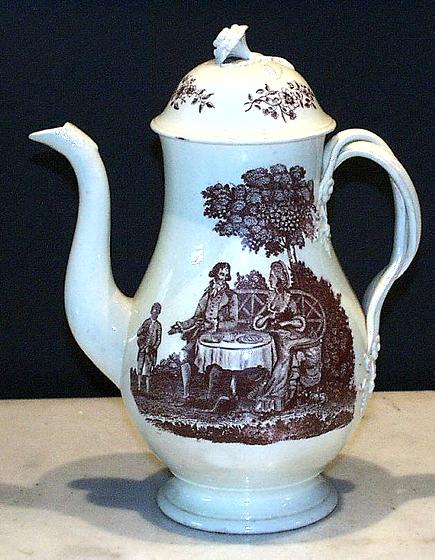 English Creamware Coffee Pot and Cover