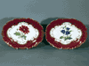 Pair of English Porcelain Compotes in Claret Color