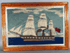 Sailor's Woolwork Picture of a British Warship