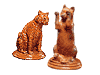 Pair of Redware Cat Figurals