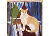 Pastel of a Cat & Parrot
