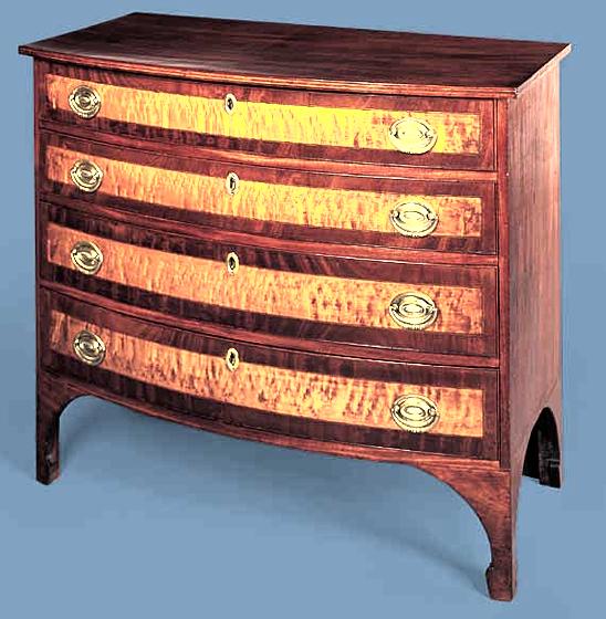 Hepplewhite Inlaid Mahogany Swell-Front Chest (2)