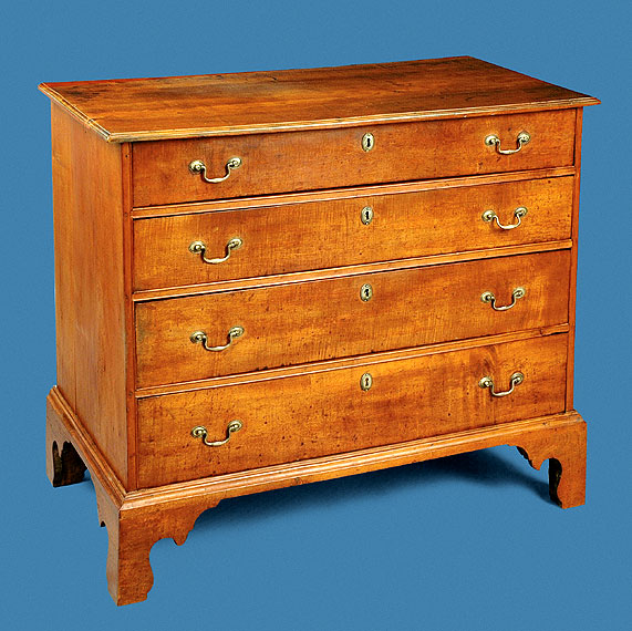 Fine Chippendale Figured Maple Chest