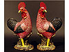 Superb Pair of Chinese Export Porcelain Roosters