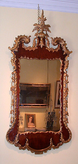 George II Parcel Gilt Mahogany Mirror