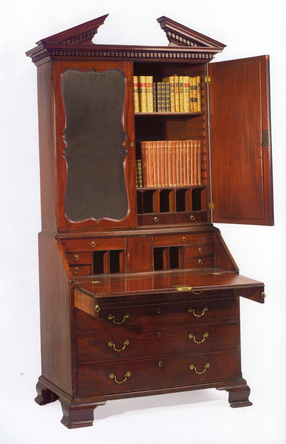 Fine George II Bureau Bookcase attributed to Giles Grendey