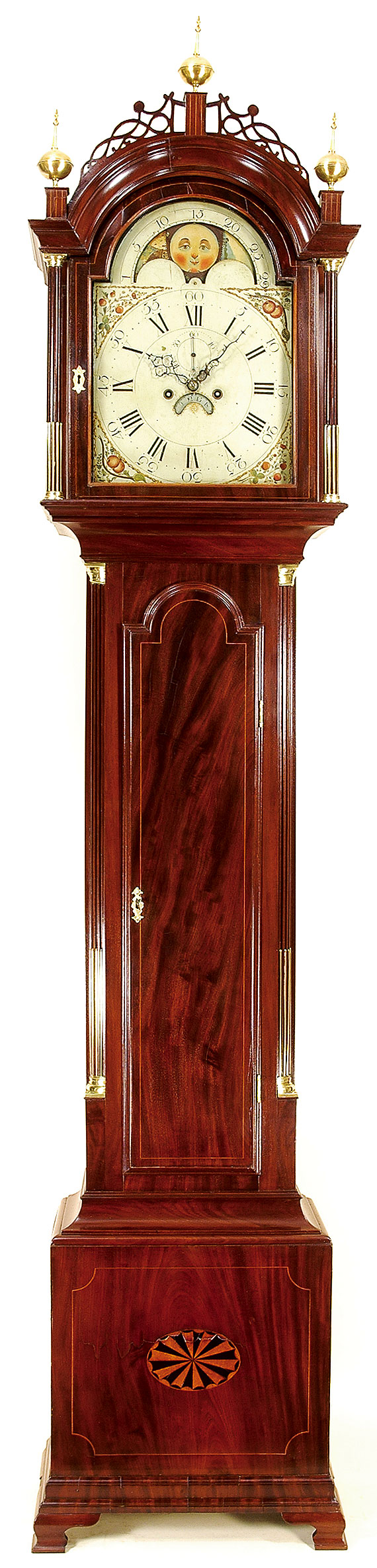Roxbury, MA Inlaid Mahogany Tall Clock