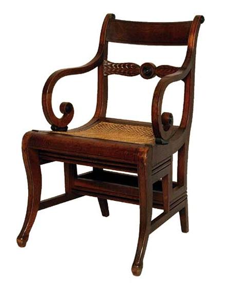 Regency Mahogany Metamorphic Library Armchair