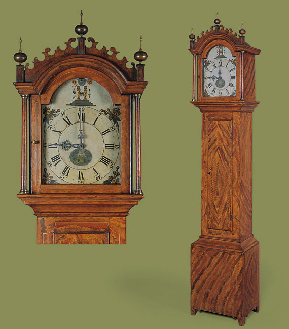 Sensational NE Paint Decorated Tall Clock