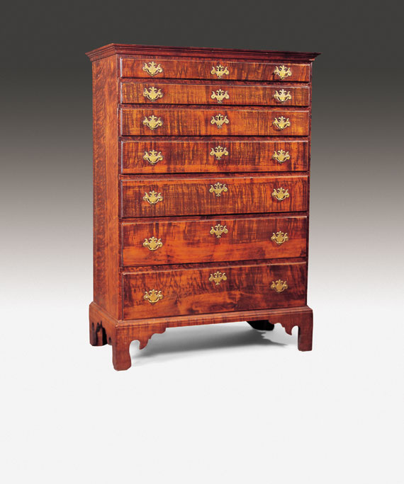 Chippendale tiger tall chest