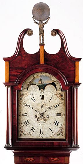 Important Federal Inlaid Mahogany Tall-Case Clock