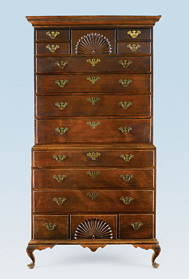 Queen Anne Tiger Maple Chest-on-Chest