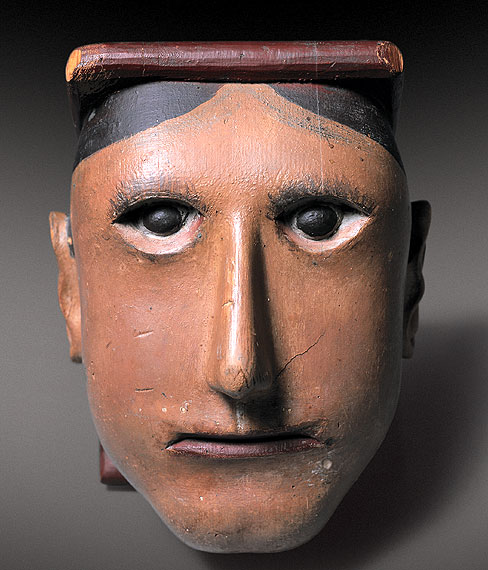 American Polychromed Folk Art Head