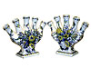 Pair of Dutch Delft Tulip Finger Vases