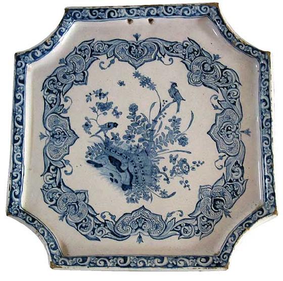 Blue and White 18th Century Delft Plaque
