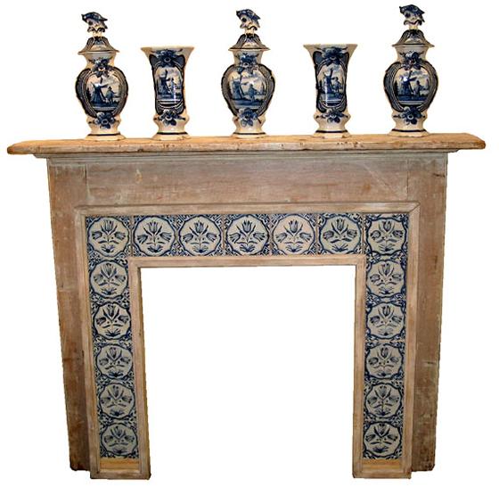 Five Piece Signed Delft Garniture Set