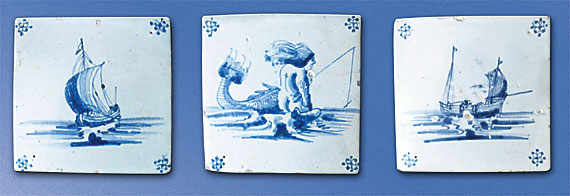 Set of 20 Blue and White Delft Tiles