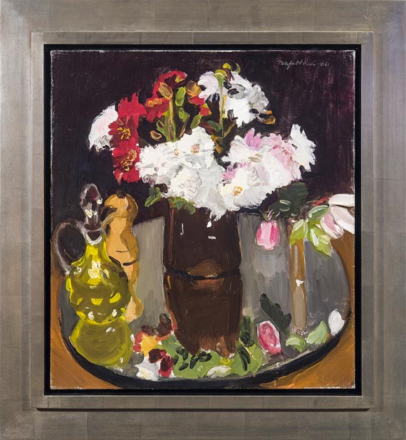 Still Life of Flowers on a Mirror