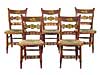 Superb Set of Five Sheraton Fancy Chairs