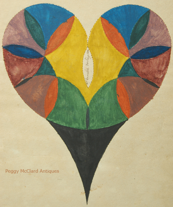 Watercolor Heart with Hex Signs Plus School Workbooks by Chandler Darlington of Philadelphia