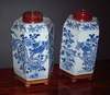 Chinese Porcelain Blue and White Hexagonal Jars