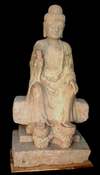 Chinese Sandstone Ancient Sui Dynasty Lifesize Buddha