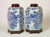 Chinese Kangxi Blue and White Hexagonal Jars