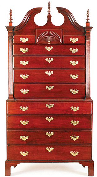 Diminutive Chippendale Cherry Bonnet Chest on Chest