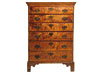 Chippendale Tiger Maple Six Drawer Chest