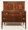 Federal Inlaid Mahogany Tambor Secretary