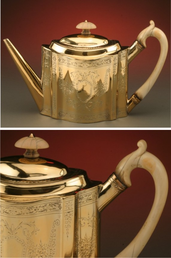 Peter & Ann Bateman Ivory Handle Teapot