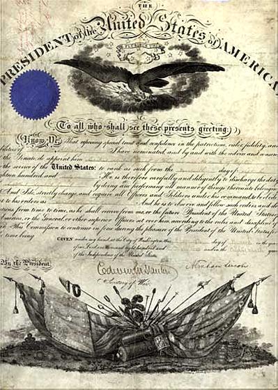 Lincoln Military Commission Signed as President