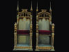 Pair of Gothic Revival Italian Throne Chairs