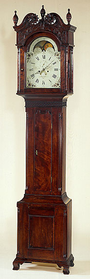 Outstanding Chippendale Cherry Tall Case Clock