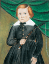 A Pastel Portrait of a Young Red-haired Boy Holding a Whip