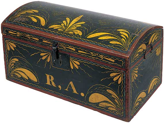 An Exceptional Painted and Decorated Dome Top Box