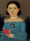 Portrait of a Young Girl Holding a Red Book