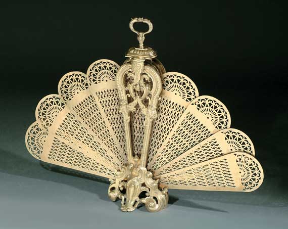 French Bronze Folding Fireplace Screen