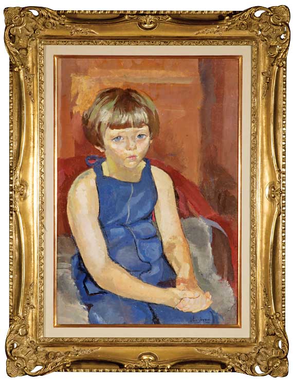 Young Girl Wearing a Blue Dress