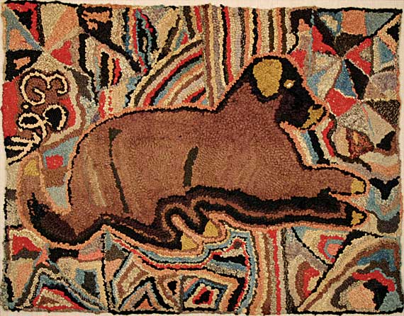 Dog Hooked Rug