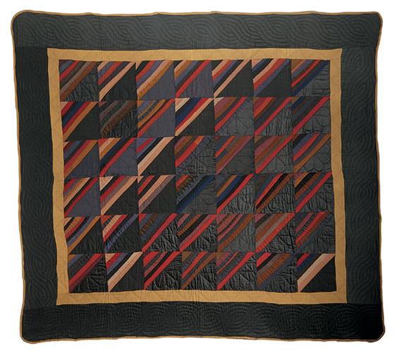 Amish Roman Stripe Pieced Quilt