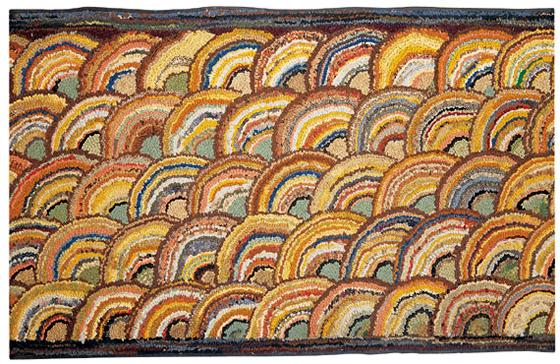 Clamshell Hooked Rug