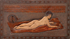 Early 20th Century Carved and Painted Wood Relief