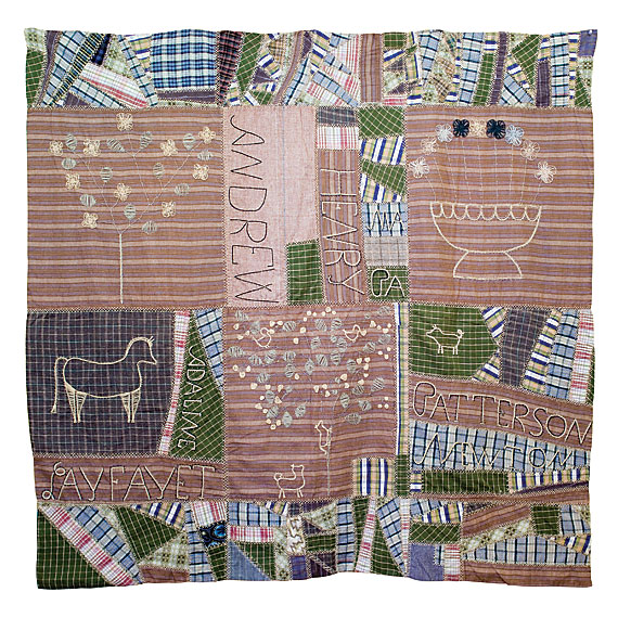 Wonderful Folky Flannel Crazy Quilt