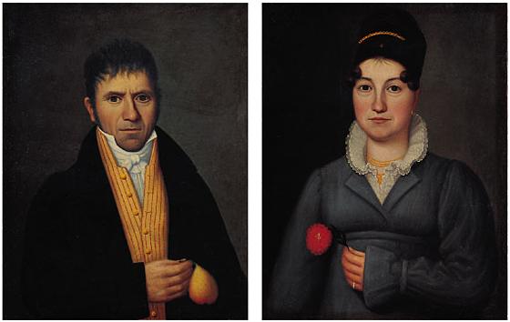 Pair of Primitive Portraits