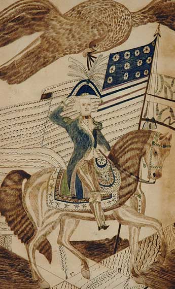 Drawing of George Washington on Horseback